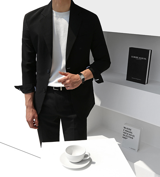 Lesse linen black suit (1color)