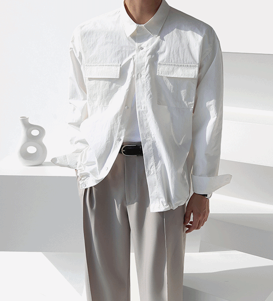 Nicholson nylon two pocket shirt jacket (5color)