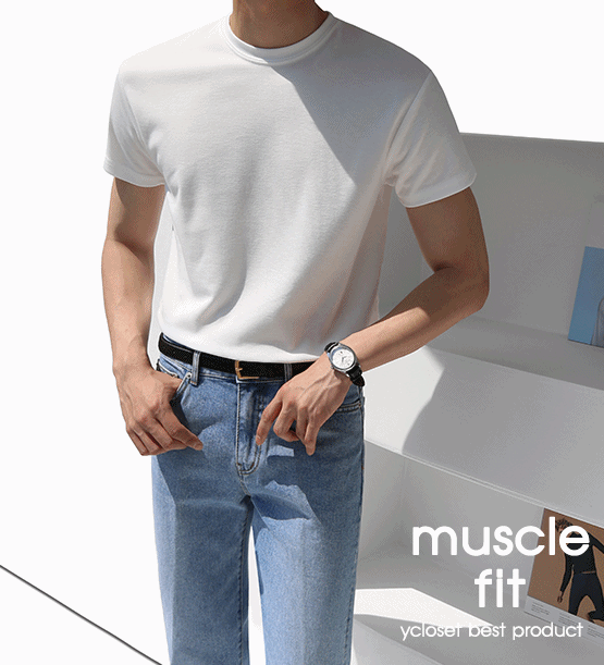 1+1 Roger mucle fit half tee(10color)